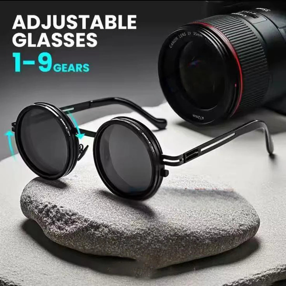 2025 Fashion New Unisex Handmade ND9 Level Sunglasses Stepless Rotating Filter Retro Polarized Sunglass Cycling Sports Glassees Beauty World Shop