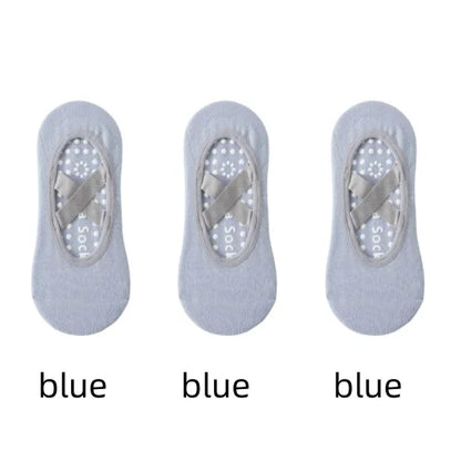 1/ 3Pair Professional Women Yoga Sock Silicone Anti-slip Ballet Pilates Socks Women Backless Breathable Bandage Yoga Sport Socks Beauty World Shop