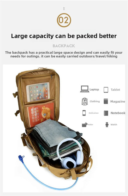 Adjustable Shoulder Straps Hiking Backpack Zipper Closure Travel Sports Camping Mountaineering Cycling Outdoor Unisex Foldable L Beauty World Shop
