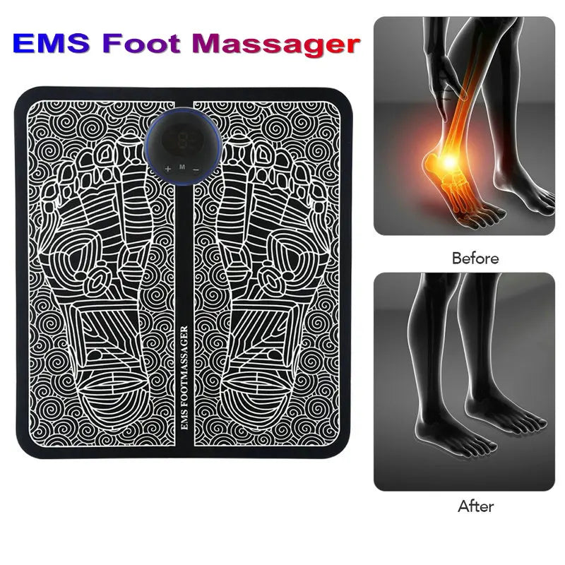 Electric Foot Massager Pad Muscle Massage Relaxation Trainer For Massage Fitness Outdoor Sport Home Family Relax Beauty World Shop