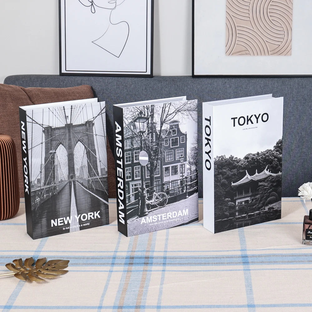 3Pcs Foldable Fashion Fake Books Living Room Decoration Designer Books Coffee Table Ornaments Club Hotel Room Villa Prop Books Beauty World Shop