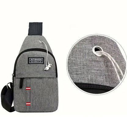 Men's and women's adjustable breast pockets, single-shoulder diagonal cross Oxford fabric breast pockets Beauty Fashion