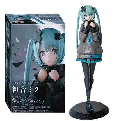 New 2026 Desktop Cute 8.07inch Hatsune Miku Kwaii Style Anime Figure Toys PVC Model Collector Doll Birthday Gift Beauty World Shop