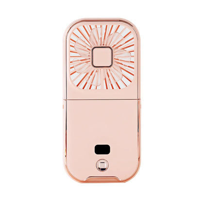 Folding Mini Cooling Air Fan Mobile Phone Holder Power Bank 3000mAh USB Rechargeable Cooling Handheld Desktop Fan with Lanyard