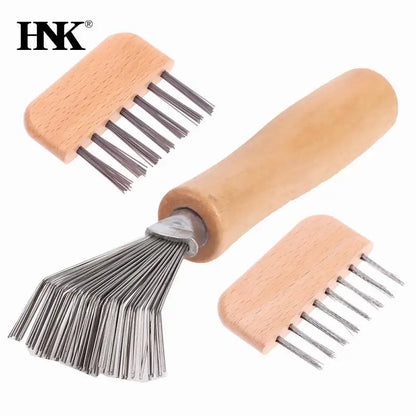 1PCS Wooden Comb Cleaner Delicate Cleaning Removable Hair Brush Comb Cleaner Tool Handle Embeded Tool Beauty World Shop