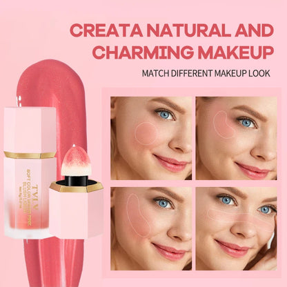 TVLV 4 Colour Matte Liquid BlushEasy to apply long lasting waterproof blush sponge brush head Beauty World Shop