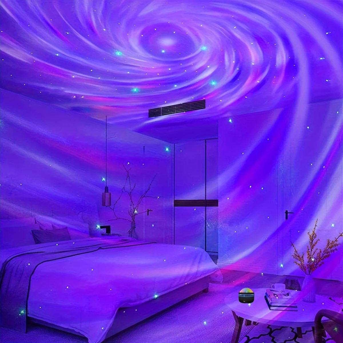 LED NightLights Galaxy Projector Remote Control 5V USB Rechargeable Starry Sky Lamp DMX Sound Active 7 Modes for Kids Room Decor Beauty World Shop