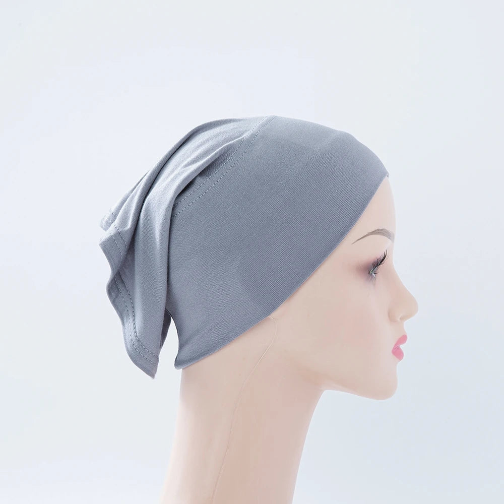56colors Fashion Women Inner Hijab Tube Muslim Cap Bonnet Plain Islamic Underscarf Bamboo Jersey Undercaps Beauty World Shop