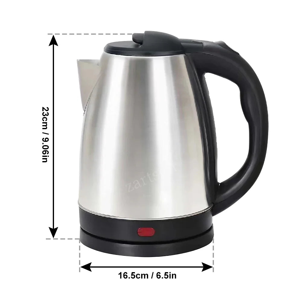 2.0L stainless steel electric kettle Silver gray Base Separation Desion Rust-resistant Durable for Home Office During Travel Beauty World Shop