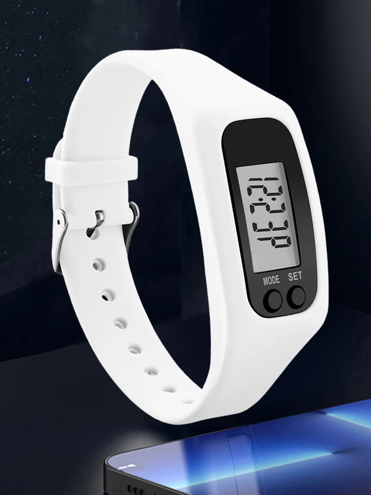 LED Pedometer Bracelet Walking Running Pedometer 12/24H Time Display Silicone Step Tracker Fitness Watch for Outdoor Sports Beauty World Shop