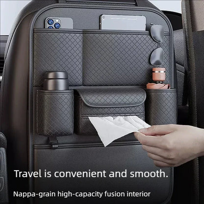 Multi-functional Car Seat Back Organizer High-Capacity Multi-Pocket Backseat Storage Bag Wear-Resistant Anti Kick Mat Beauty World Shop