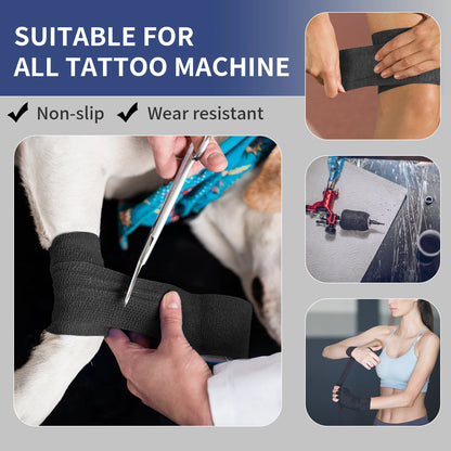 3/6/12/24/48 PCS Tattoo Grip Cover Wrap Disposable Black  Bandage For Tattoo Grip Bandage Machine Tape Tube Accessories Beauty World Shop
