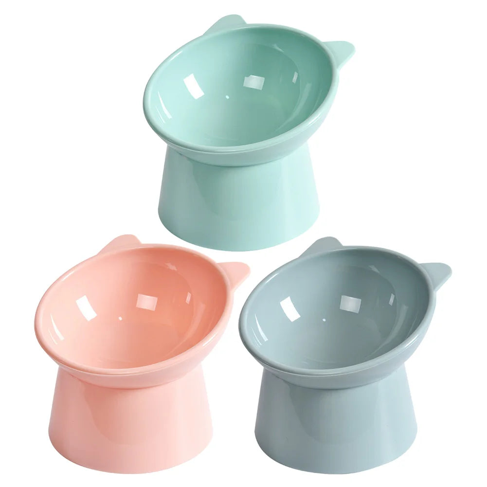 Tilted Cat Food Bowl Elevated Cat Bowl Ergonomic Cat Food Dish Anti Vomiting Plastic Feeding Bowl Non Slip for Flat- Faced Cats Beauty World Shop