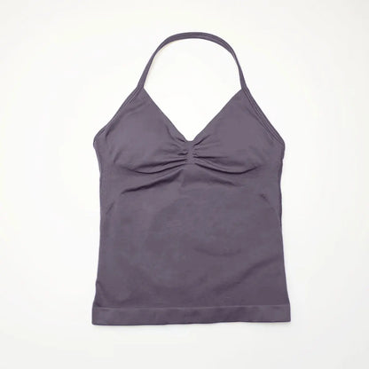 NCLAGEN Impact Longline Strappy Top Sports Yoga Vest Women's Fitness Tank Top Gym Beautiful Open Back Bra Running Workout Halter Beauty World Shop