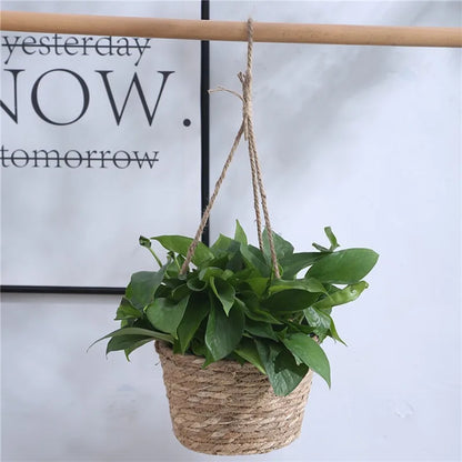 Garden Hanging Planter Macrame Plant Storage Basket Jute Rope Woven Indoor Outdoor Flower Pot Holder Plant Hangers Home Decor Beauty Trend Shop