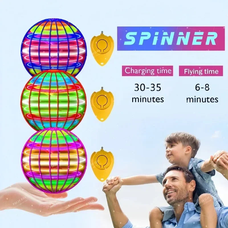 Flying Ball Children's Hand Controlled Color LED Cosmic Globe 360 ° Rotating Suspension Ball Suitable for Indoor and Outdoor Toy Beauty World Shop