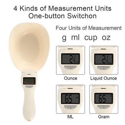 Pet Food Measuring Scoop Electronic Dog Cat Food Measuring Cup Digital Spoon Scale Kitchen Food Scale with LED Display Beauty World Shop