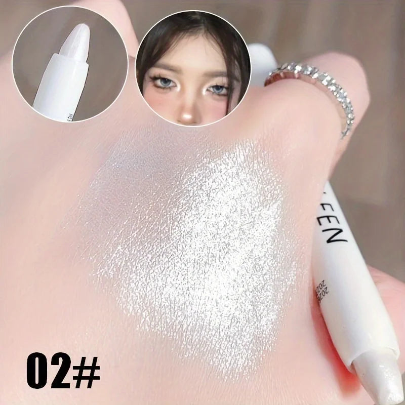1pc Shimmering Highlight Stick, Glitter White Eyeshadow Pencil for Bright Eyes, Dazzling Effect Makeup Highlighter Beauty World Shop