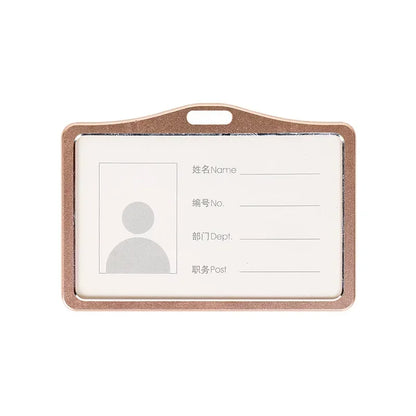 1 Pcs Aluminum Alloy Card Cover Case Bank Business Work Card Holder with ABS Retractable Badge Reel Credit ID Card Badge Bag Beauty World Shop