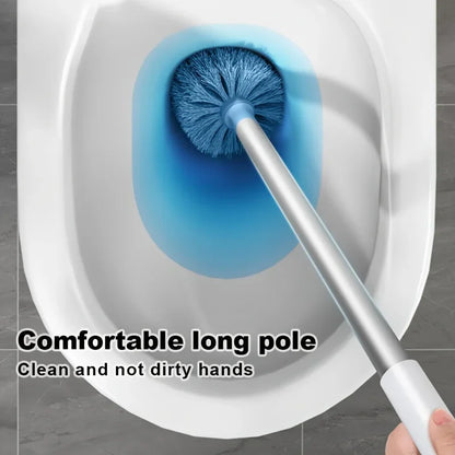 Toilet Brush Set With Holder, Wall Mounted Long Handle Toilet Brush Flexible Toilet Brush Bathroom Brush Cleaning Tools Beauty World Shop