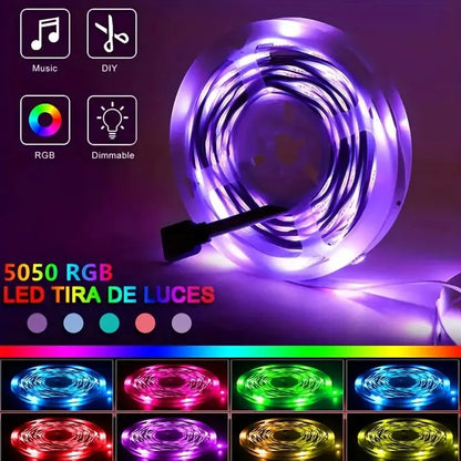 Bluetooth USB 5V RGB LED Strip Light 5050 Controller 5M Flexible Diode Lamp Tape Lights TV Background Lighting Desk Room Decor Beauty Fashion