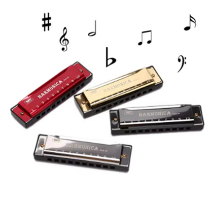 Miwayer 10 Holes Harmonica Key of C ,  Colorful Metal Shell  with Case for Beginner Students Kids Gift with Case Beauty World Shop