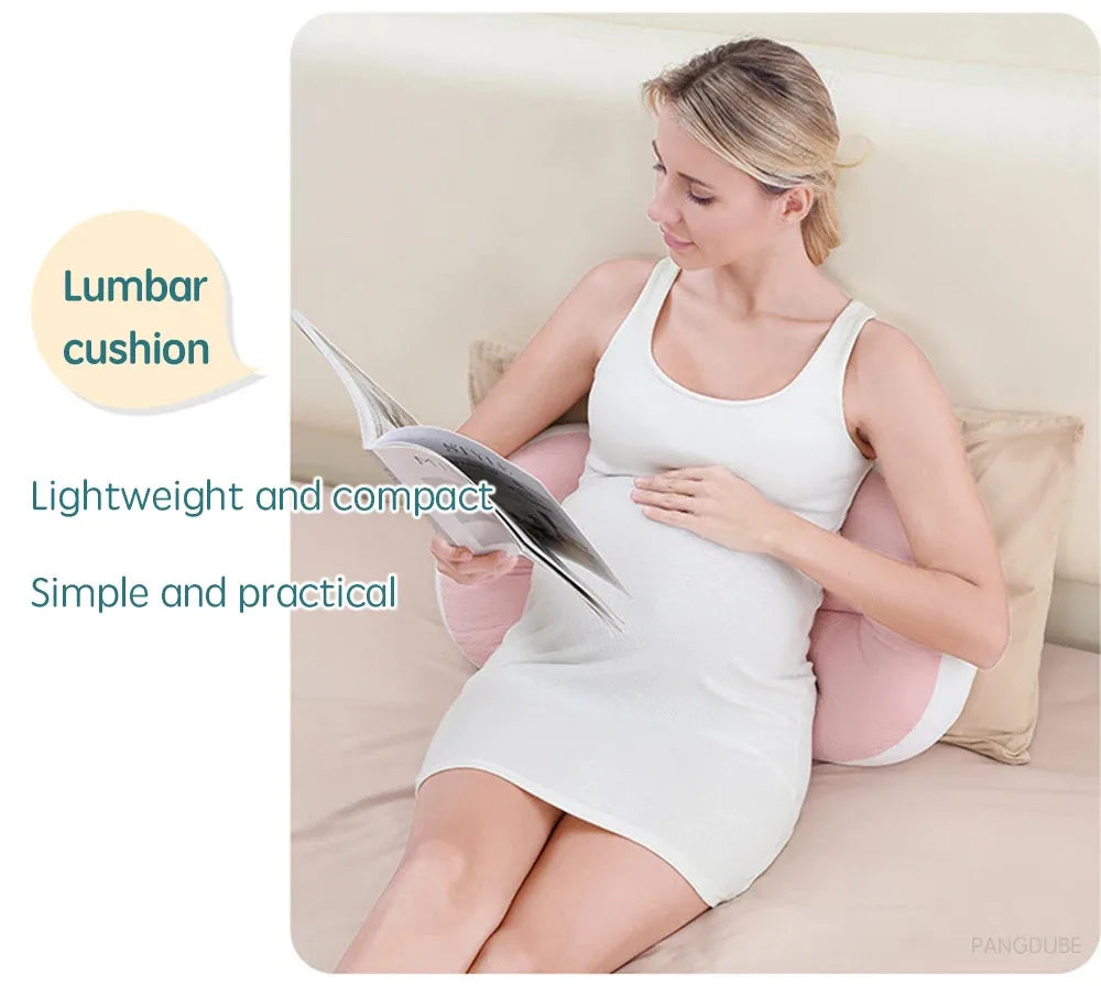 PANGDUBE Pregnancy Pillow with 1pc Free An Auxiliary Pillow Cotton Waist Support Pillow for Pregnant Women Sleeping Body Pillow Beauty World Shop