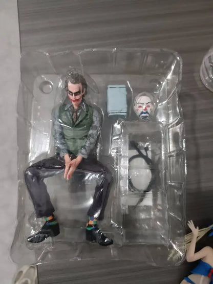 16cm Joker Heath Ledger Action Figure Sitting Green Suit Handheld Joker Mask Doll Desktop Decoration Model Toy Christmas Gift Beauty World Shop