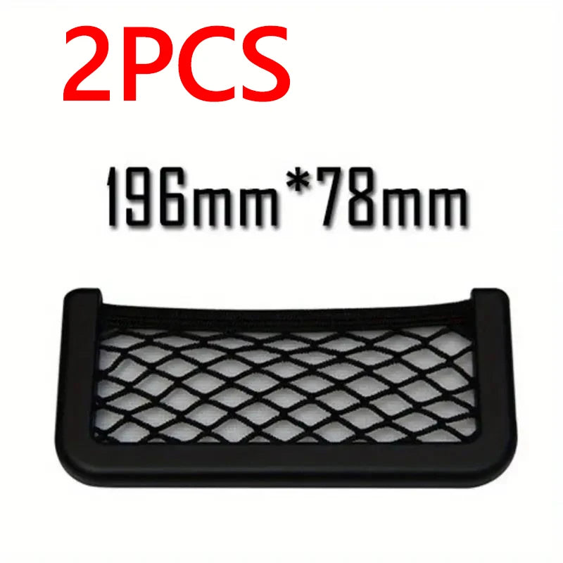 Car Storage Bag Nets Adhesive Auto Seat Organizer Door Side Net Pocket Multifunction 15-20cm Resilient Car Styling Storage Nets Beauty World Shop