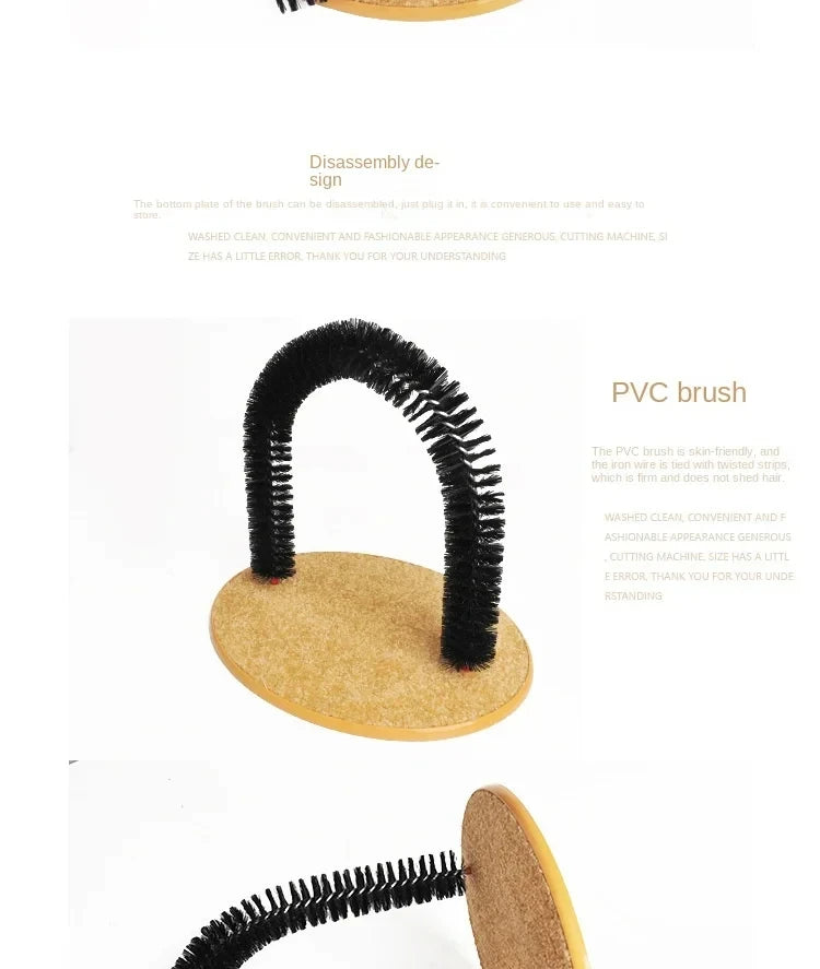 Cat Toy Arch Self Groome Pamper Feline with A Massage Grooming Rubbing Brush with Scratching Pad Toy for Cats Interactive Toys Beauty World Shop