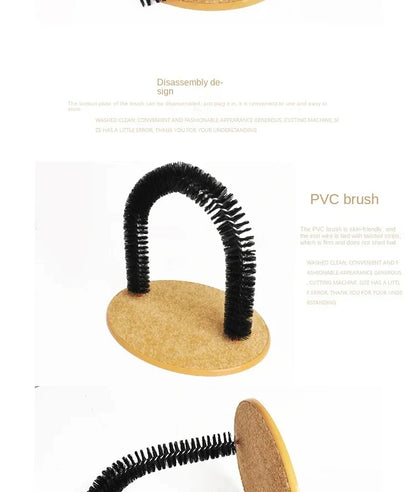 Cat Toy Arch Self Groome Pamper Feline with A Massage Grooming Rubbing Brush with Scratching Pad Toy for Cats Interactive Toys Beauty World Shop
