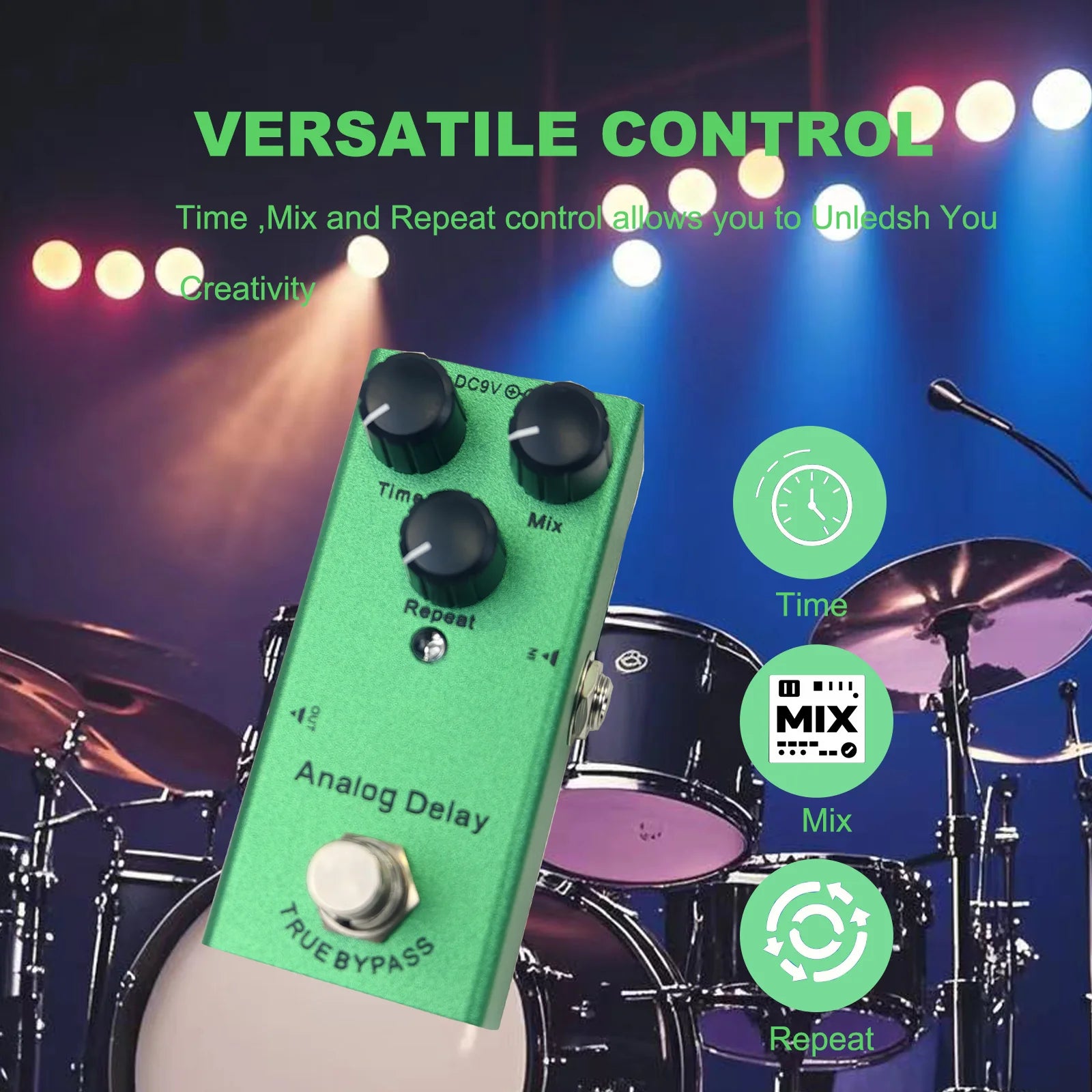 Mini Electric Guitar Effect Pedal Overdrive/Distortion Crunch/US Dream/Chorus/Vintage Phase/Digital Delay/Tremolo Beauty World Shop