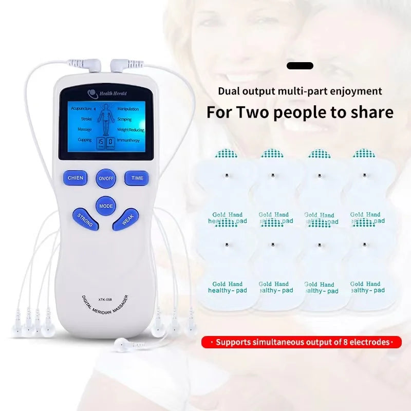 8 Modes EMS Dual Channel Massager Tens Machine Body Massage Full Body Muscle Massager with Accessories Beauty World Shop