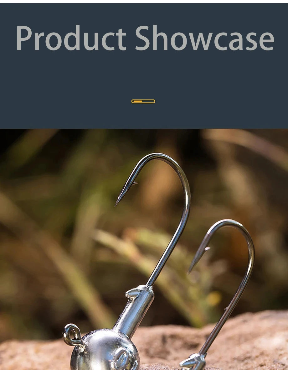 JYJ 1g 2g 3g 4g 5g 10g 20g 22g 25g 28g crank Jig head hook fishing hook head Jig lure hard bait soft worm jig hook for fishing Beauty World Shop