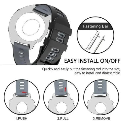 Case+Strap Compatible for Garmin Forerunner 965 Strap 22mm Two Tone Sports Silicone Band Soft Hollow Protector Cover (wihtout fi