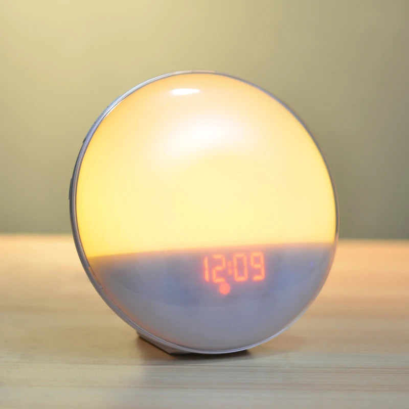 Wake Up Light Alarm Clock with Sunrise/Sunset Simulation Dual Alarms FM Radio Nightlight 7 Colors Natural Sounds Snooze Beauty World Shop