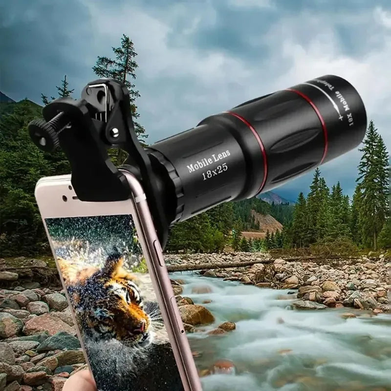 Universal 18x Magnification Mobile Phone Telephoto Lens External Zoom Clip-On Camera Lens for Concerts Beauty Trend Shop
