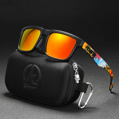 KDEAM Men's Polarized Sunglasses Square Casual Outdoors Sun Glasses Women Unisex Sunglass For Couple With Zipper Case Beauty World Shop