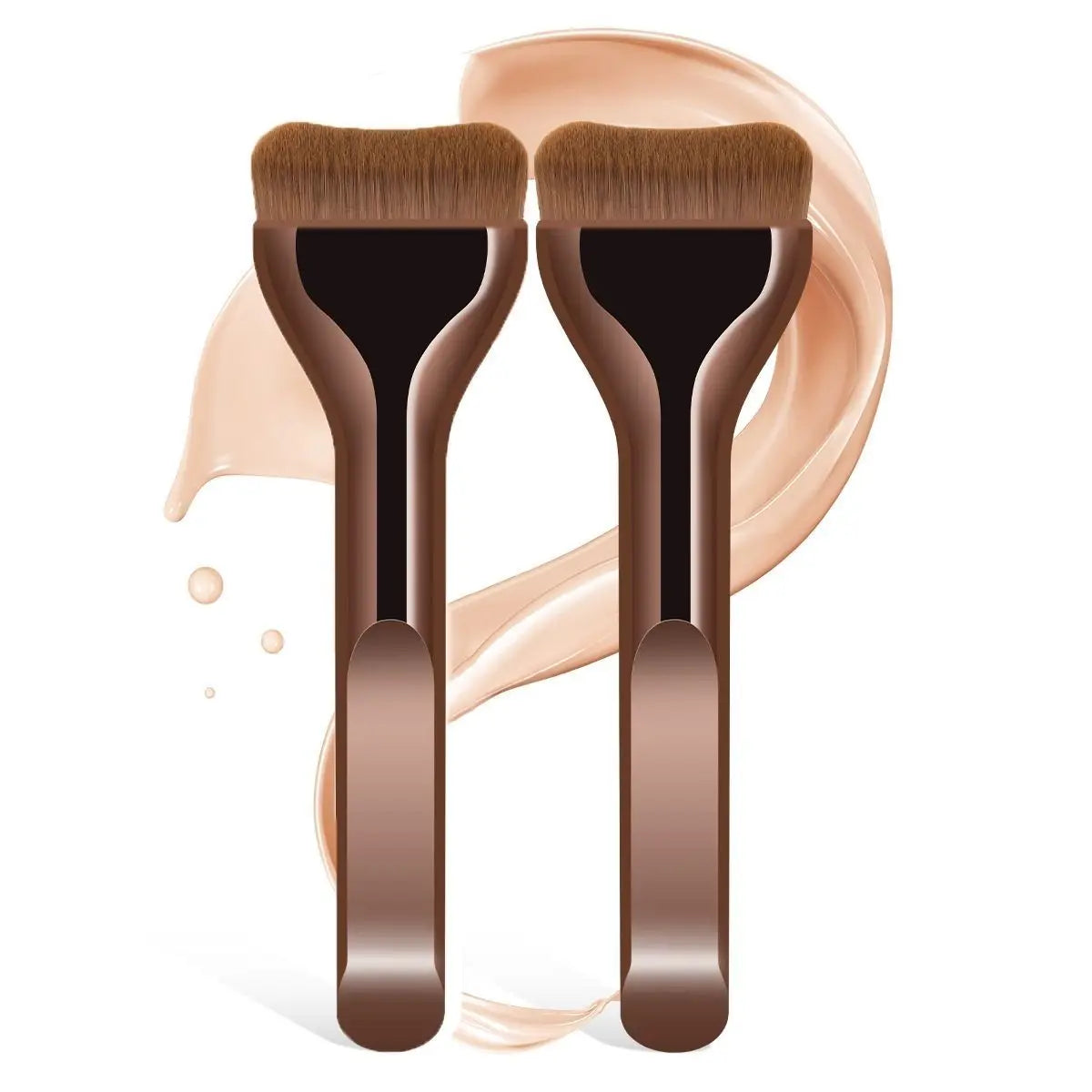 New 2Pcs Professional Foundation Makeup Brushes Soft Dense Hair for Blending Liquid, Cream Flawless Powder Makeup Beauty Tools Beauty World Shop