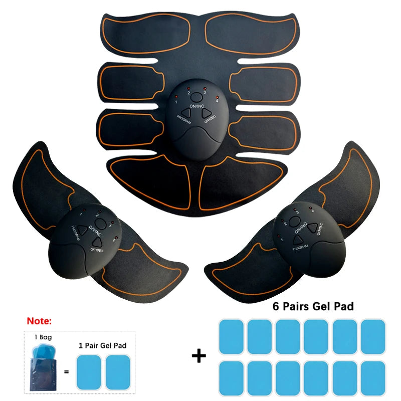 New EMS Muscel Stimulator Abdominal Arm Leg Neck Trainer Muscle Toner Body Training Slimming Massager Fitness Use With Battery Beauty World Shop