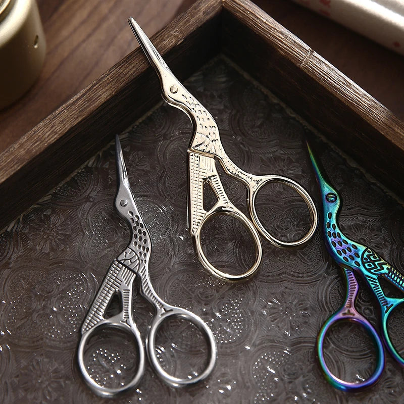 Mr.paper Antique Stork Sewing Art Scissors Made Stainless Steel Suitable for Daily Cutting Embroidery Sewing Craft Art Works Beauty World Shop