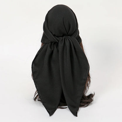90*90cm Thin Soft Square Scarves for Women Simplicity Solid Color Cotton Linen Headscarf Muslim Female's Hijabs Bag Accessories Beauty World Shop