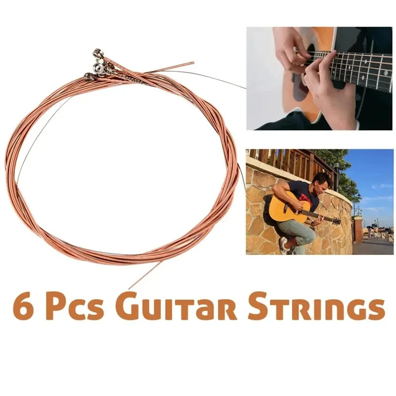 1 SET 6 Pieces Copper Guitar Strings 1-6 for Classical Classic Steel Wire Classic Acoustic Folk Guitar Parts Accessories Beauty World Shop
