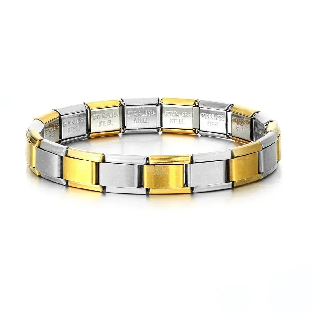 2024 New Popular Fashion Italian Module Charm Links Fit 9mm Bracelet Stainless Steel Links Jewelry Making Beauty World Shop