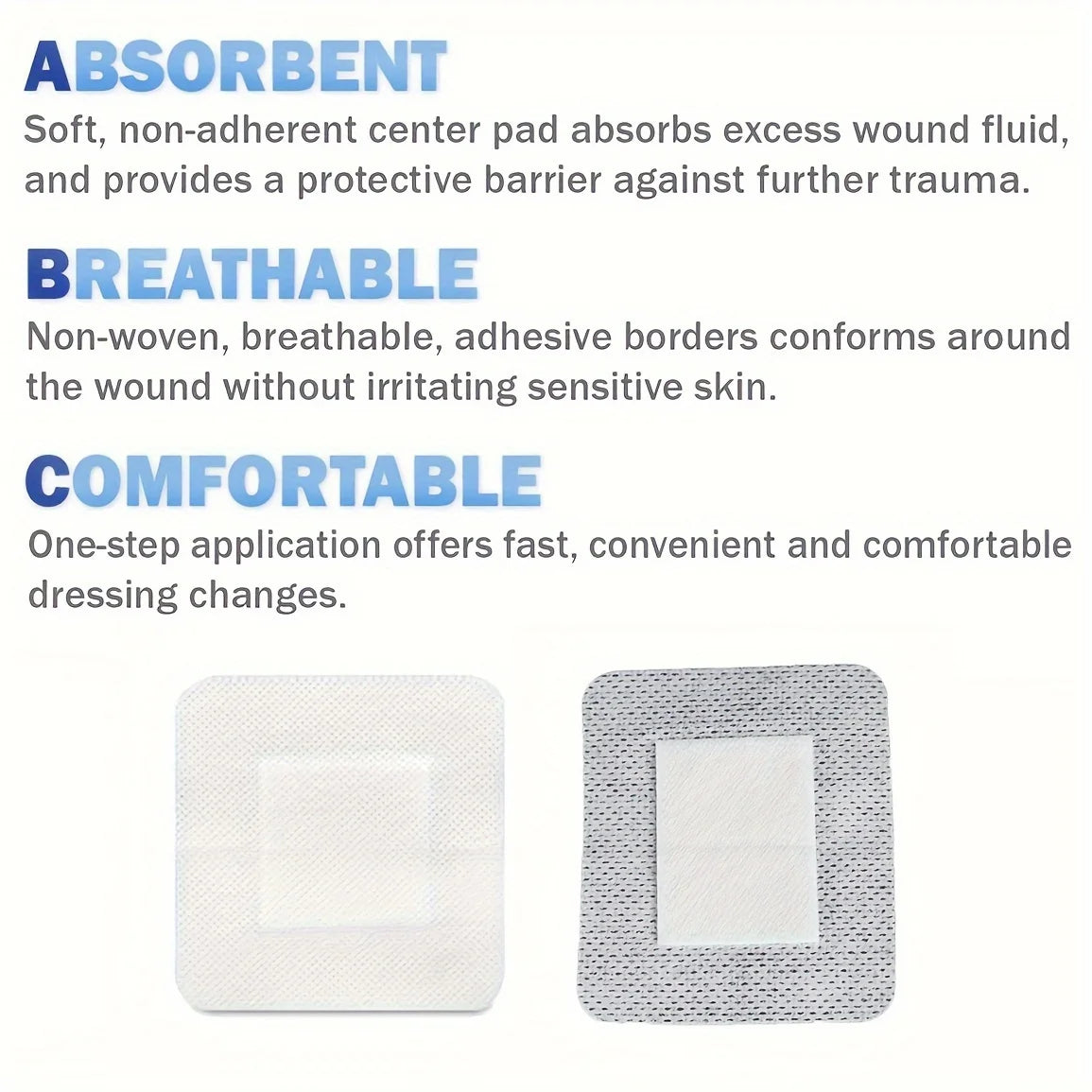 50pcs Large Size Hypoallergenic Non-woven Medical Adhesive Wound Dressing Band Aid Bandage Large Wound First Aid 6*7cm Beauty World Shop