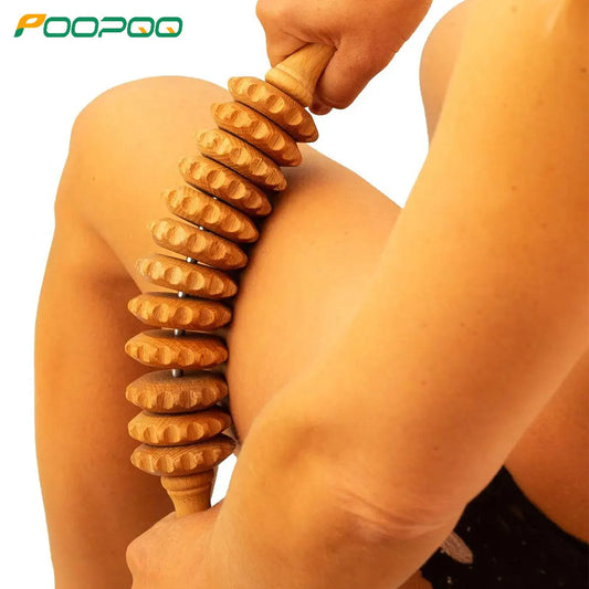 Natural Curved Wooden Massage Roller for Waist and Thigh, Multi-Functional Body Roller for Cellulite Reduction & Muscle Tension Beauty World Shop