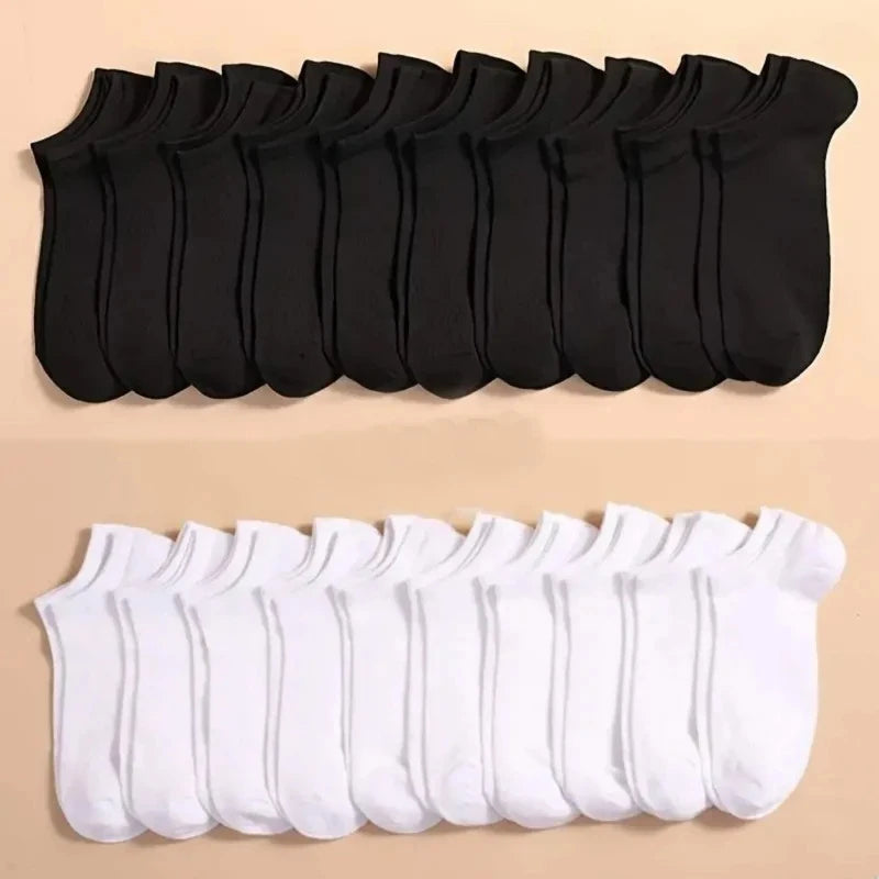 5/10 /20/30 Pairs Unisex Casual Plain Color Boat Socks Thin Breathable Comfy Anti Odor Sweat-absorbing Ankle Socks For Men Women Beauty World Shop