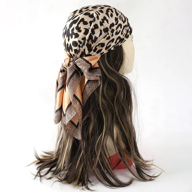 60Colors Luxury Scarf Women 70*70Cm Silk Feel Square Hair Wrapping Foulard Satin Shawl Big Size Head Bandana Hijab Handkerchief Beauty World Shop