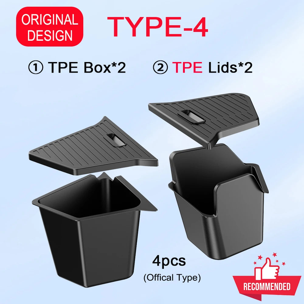 USVOTOV Trunk Organizer for Tesla Model Y Juniper Launch Refresh 2025 Rear Trunk Storage Bins Side Box Organiser TPE Accessories Beauty World Shop