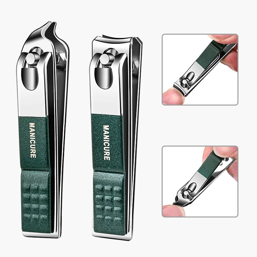 Ouriner 6-18Pcs Portable Manicure Sets Pedicure Kits Bright Black Nail Clipper Set Personal Care Tools Eyebrow Scissors Beauty World Shop